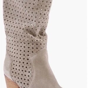 Seychelles Taupe Perforated Heeled Boots